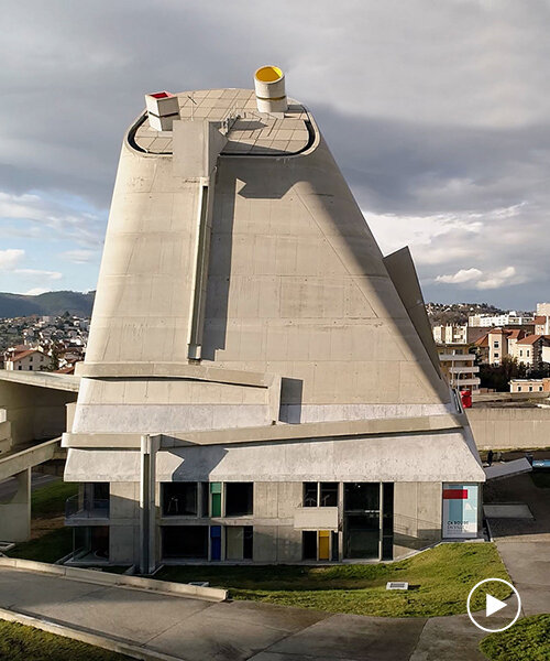 le corbusier's brutalist church in firminy hosts interactive 'let's move in the city' exhibition