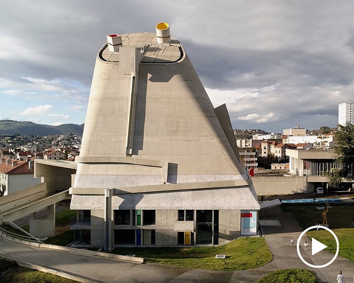 le corbusier's brutalist church in firminy hosts interactive 'let's move in the city' exhibition