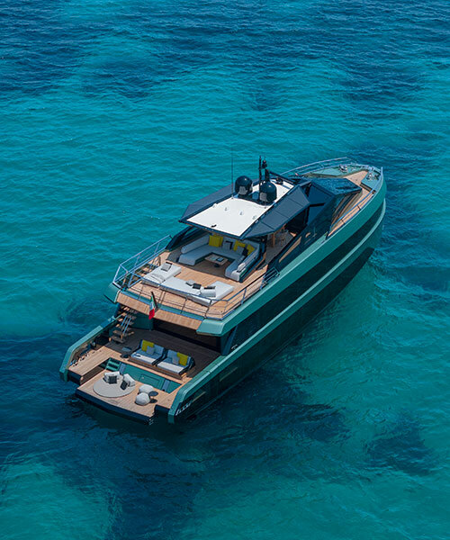 wallywhy150 yacht sets sail with a 78-foot open-air upper deck